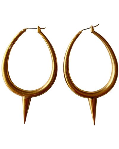 Ela Stone Spike Earrings - Metallic