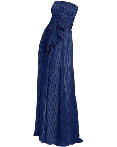 BCBGMAXAZRIA Strapless Silk Dress - Blue