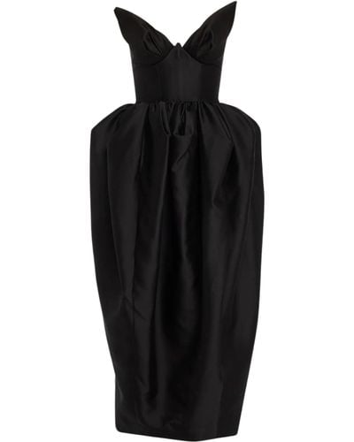 Zimmermann Matchmaker Silk And Wool Bustier Midi Dress - Black