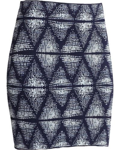 BCBGMAXAZRIA Simone Abstract Print Skirt - Blue