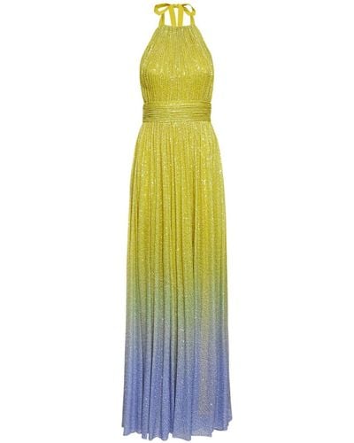 Elie Saab Ombre Sequined Chiffon Gown - Blue