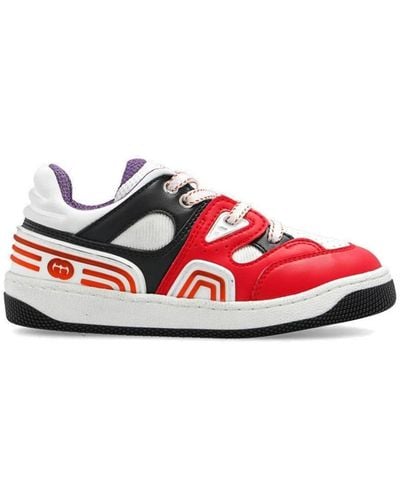 Gucci Basket Lace-up Sneakers - Red