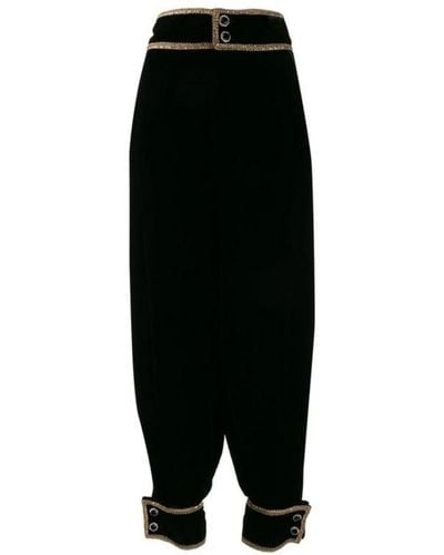 Gucci Jewel-embellished Cotton Pants - Black