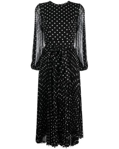Zimmermann Polka Dot-print Pleated Dress - Black