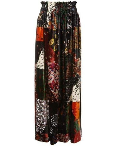 Chloé Velvet Patchwork Silk Blend Maxi Skirt - Black