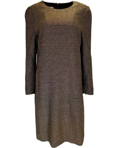Dries Van Noten Wool Blend Dress - Metallic