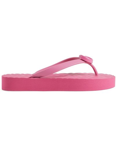 Gucci Pascar GG Platform Flip Flop In Pink