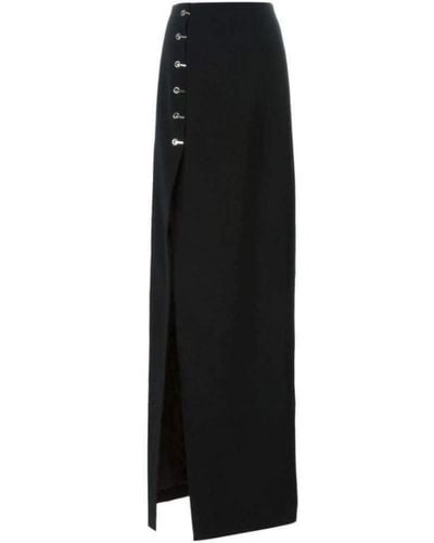 Mugler Eyelet Detail Stretch Crepe Maxi Skirt - Black