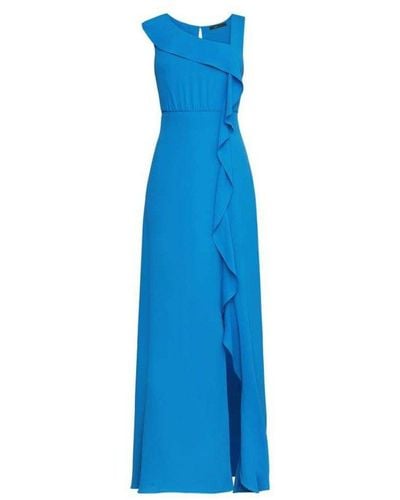 BCBGMAXAZRIA Asymmetric Neck Maxi Dress - Blue