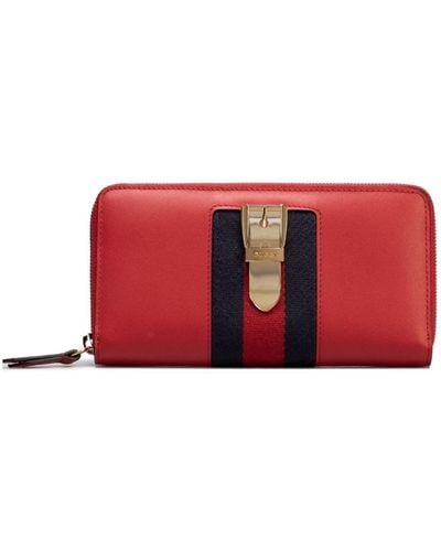 Gucci Sylvie Zip Around Wallet - Red