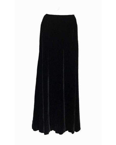 Dries Van Noten Velvet Maxi A-line Skirt Fr 36 (us 6) - Black