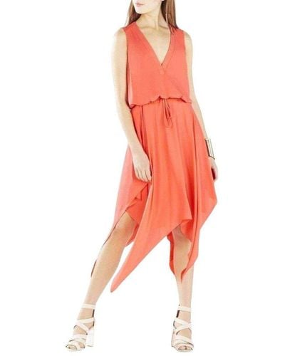 BCBGMAXAZRIA Klara Wrap-top Dress - Orange