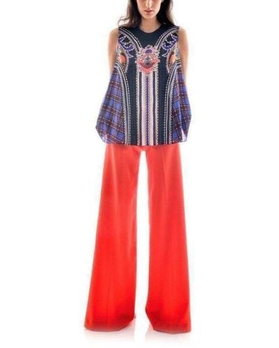 Mary Katrantzou Red Sailor Wool Pants Pants