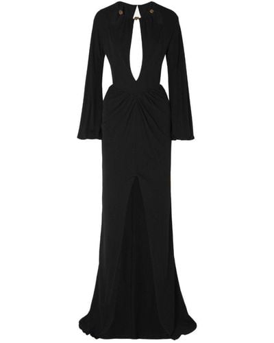 Dundas Bead-embellished Cutout Georgette Gown - Black