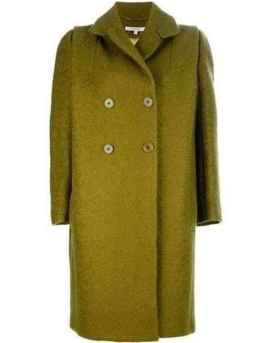 Carven Double Breasted Oversized Pea Coat - Green