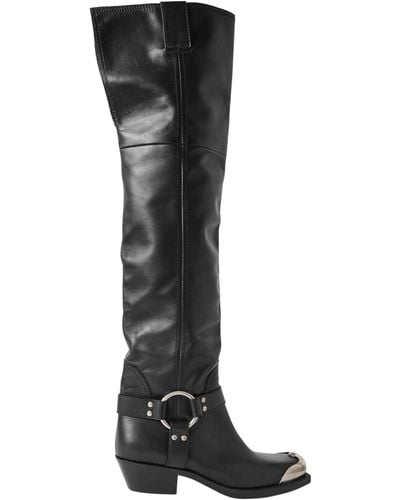Gucci Opal Over The Knee Leather Boots - Black