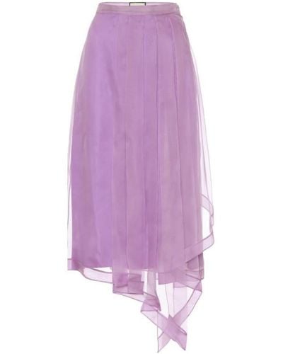 Gucci Purple Silk Organza Skirt