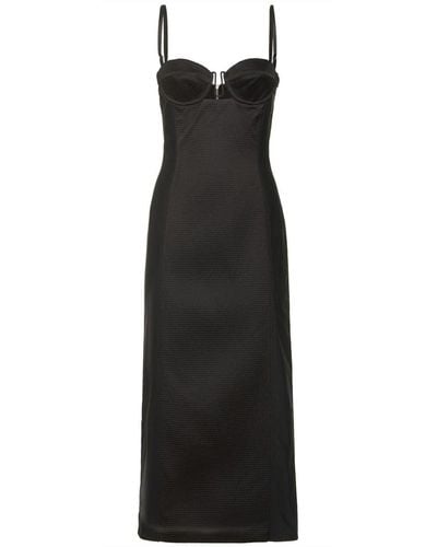 Gucci Silk Duchesse Mid-length Dress In Black