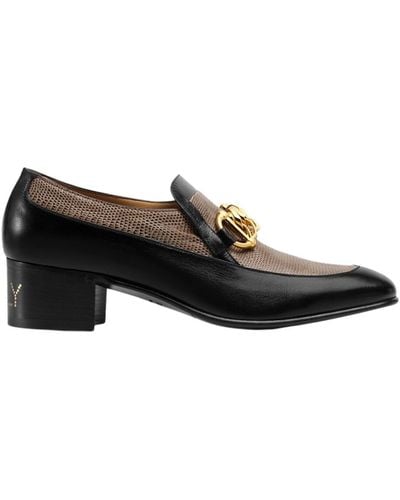 Gucci Ebal Horsebit Lizard-embossed Leather Chain Loafers - Brown