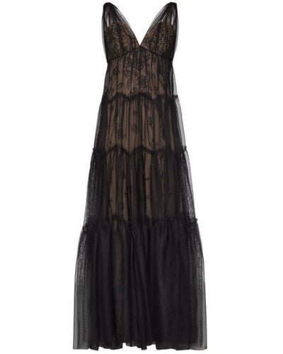 BCBGMAXAZRIA Lace Tulle Gown - Black