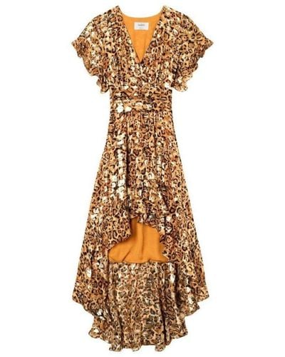 Ba&sh Grace High-low Silk-blend Dress - Multicolor