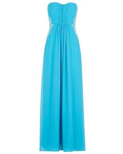 BCBGMAXAZRIA Ashby Strapless Lace-trim Gown - Blue