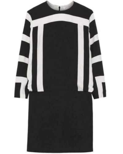 Chloé Black And White Crepe Shift Dress