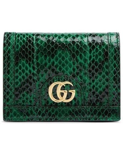 Gucci Ophidia Snake Skin Card Case - Green