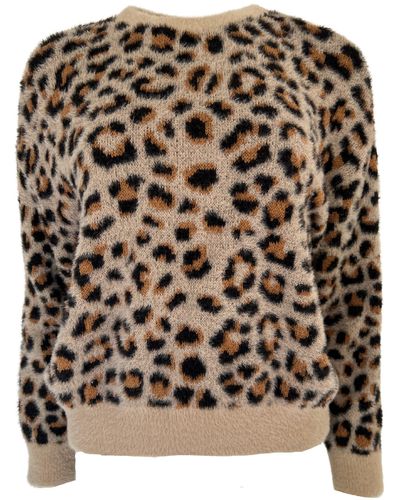 Cult Moda Cheetah Pattern Sweater - Natural
