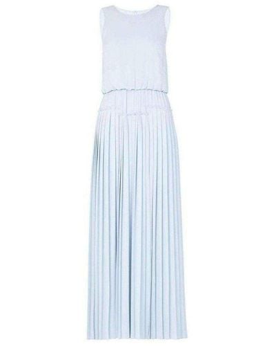 BCBGMAXAZRIA Jenine High Split Pleated Skirt Maxi Dress - Blue