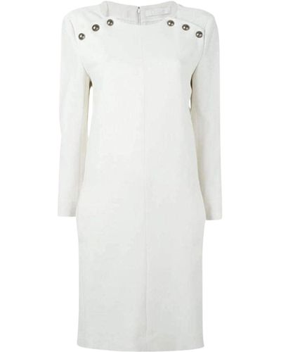 Chloé Decorative Button Dress - White