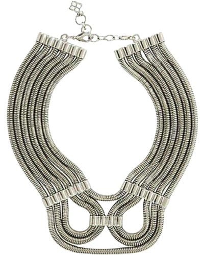 BCBGMAXAZRIA Silver Statement Futura Snake Chain Necklace - Metallic