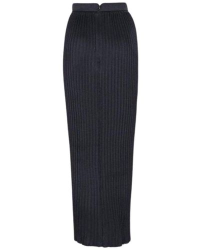 Balmain Pleated Maxi Skirt - Black