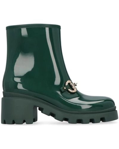 Gucci Horsebit - Detailed Heeled Rubber Rain Boots - Green