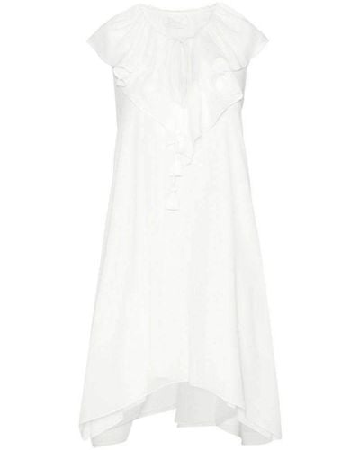 Chloé Fine Sheer Crepe Dress - White