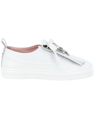 Roger Vivier Call Me Vivier Leather Jewel Trainers - White