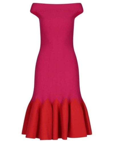 Alexander McQueen Mid-length Evening Dress Xs - Pink