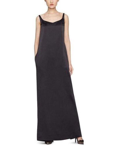 Nina Ricci Sleeveless Black Satin Maxi Gown
