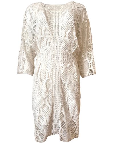 Chloé Crochet Lace Cotton Dress - Natural