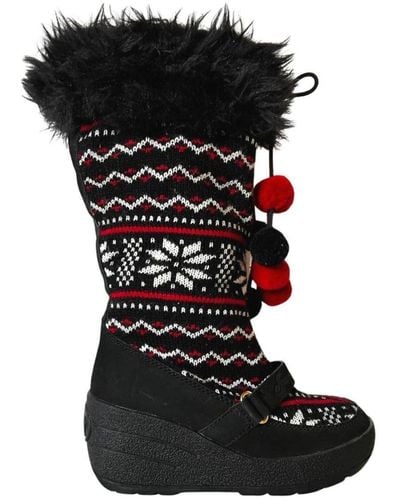 Juicy Couture Red Black White Tall Snow Boots