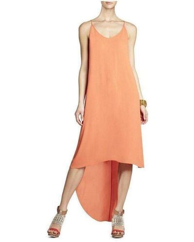 BCBGMAXAZRIA Rory Sleeveless Dress With High-low Hem - Orange