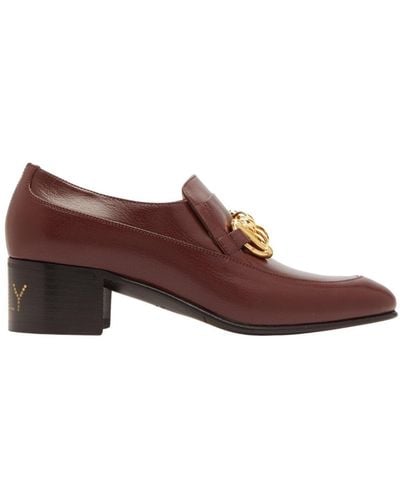 Gucci Ebal Horsebit Leather Loafers - Brown