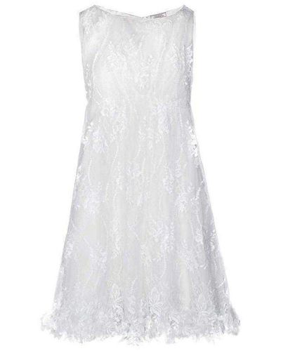 Nina Ricci White Cotton Blend Lace Dress