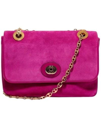 Gucci Small Suede Shoulder Bag Mini - Pink