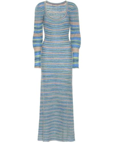Jacquemus La Robe Perou Mohair-blend Midi Dress - Blue