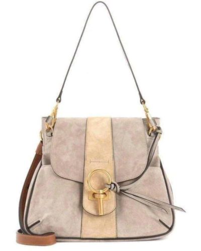 Chloé Leather Lexa Crossbody Bag - Natural