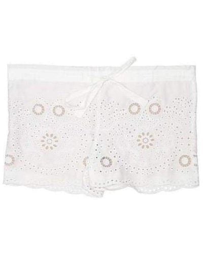 BCBGMAXAZRIA Pash Drawstring Lace Shorts - White