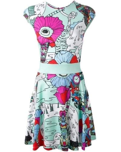 Mary Katrantzou Poppies Print Mint Dress - Multicolour