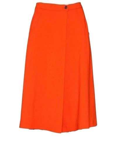 Antonio Marras Stretch Wool Crepe Skirt Shorts - Orange
