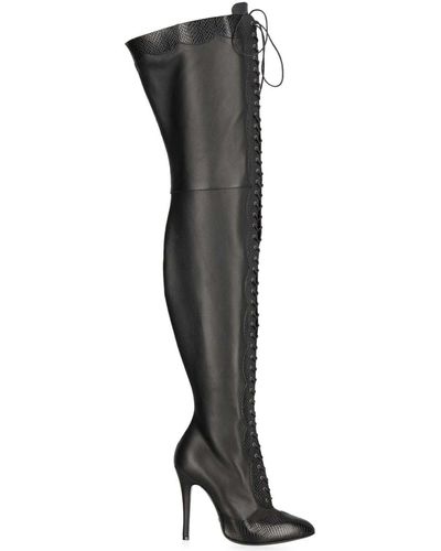 Gucci Over-the-knee boots in anaconda Black Exotic leather ref